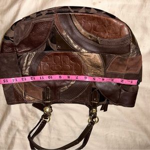 Coach Brown Leather Hobo Bag w Suede patches